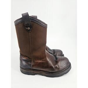 Schmidt Waterproof Steel Toe Leather Western Work Boots Men's 10 M 43 Brown
